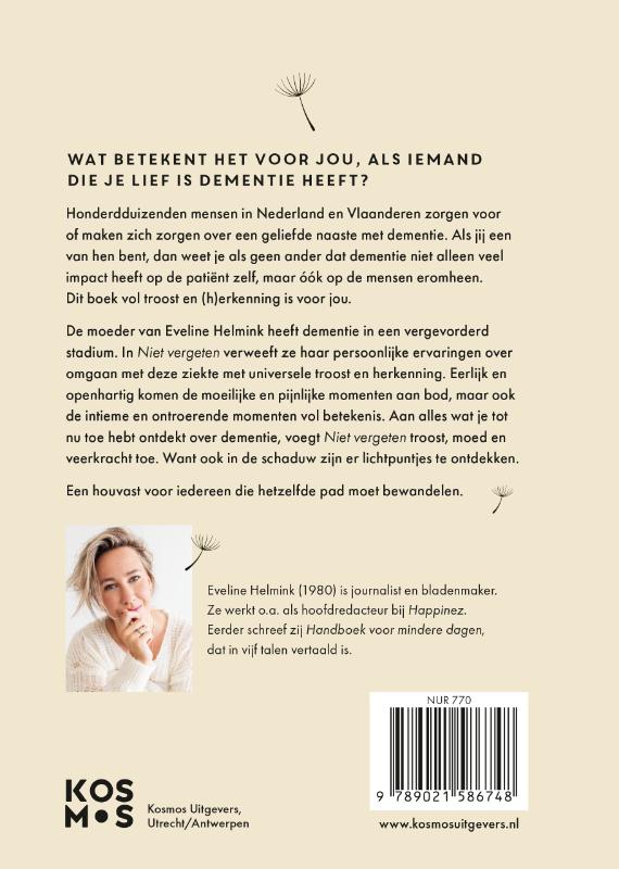 Achterkant van Niet vergeten
