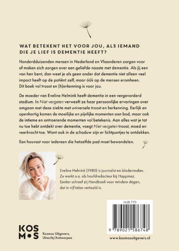 Achterkant van Niet vergeten