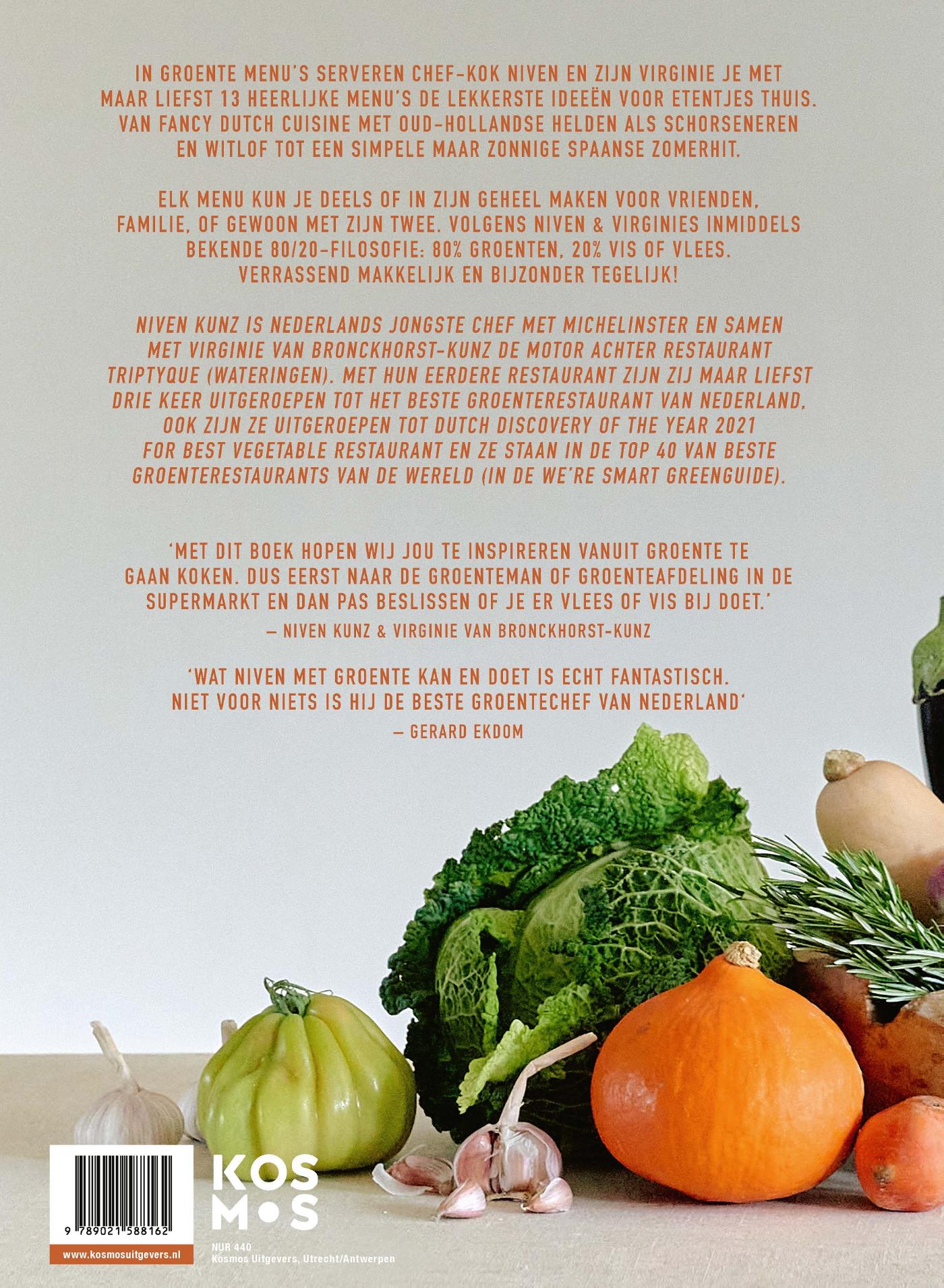 Achterkant van Groente Menu's