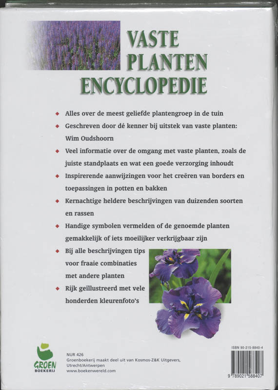 Achterkant van Vaste planten encyclopedie
