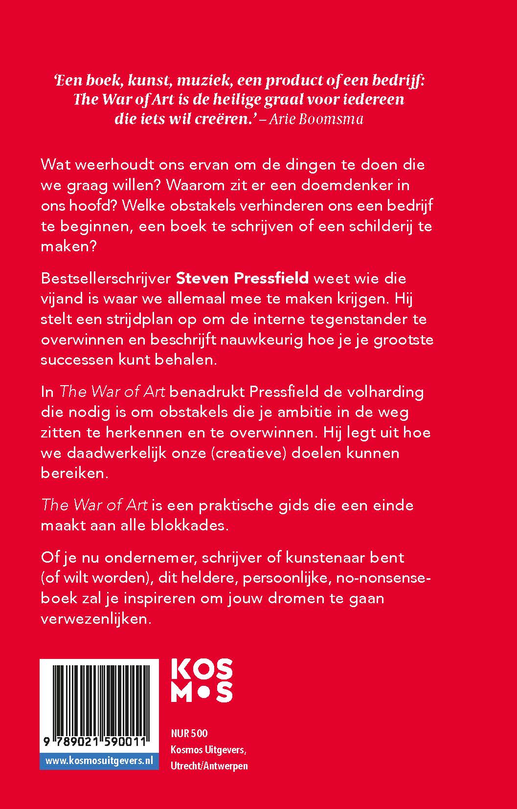 Achterkant van The War of Art - Nederlandse editie