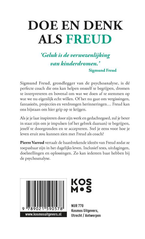 Achterkant van Doe en denk als Freud