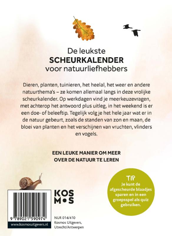Achterkant van Natuurscheurkalender 2023