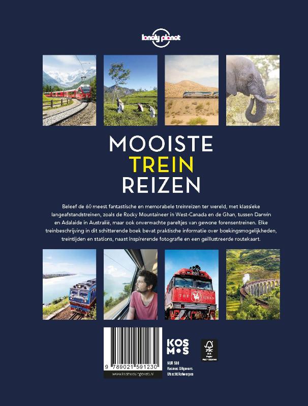 Achterkant van Lonely Planet - Mooiste treinreizen