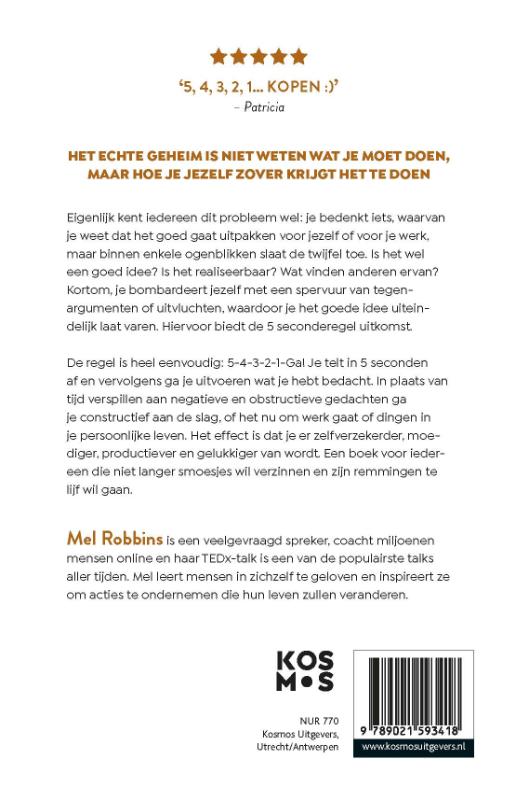 Achterkant van De 5 seconderegel