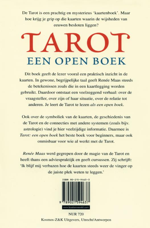 Achterkant van Tarot: een open boek