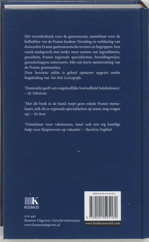 Achterkant van Frans-Nederlands Nederlands-Frans