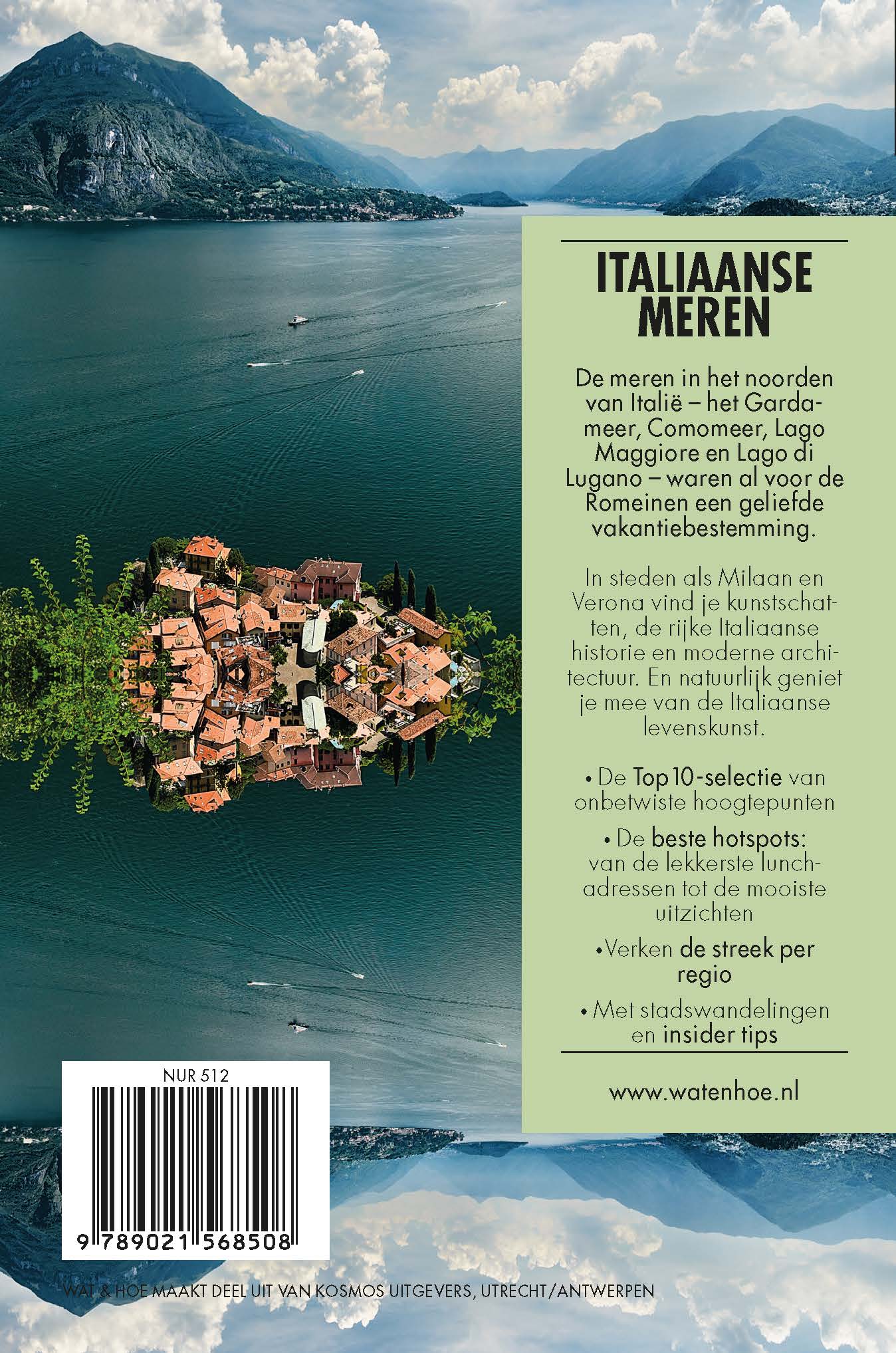 Achterkant van Italiaanse meren