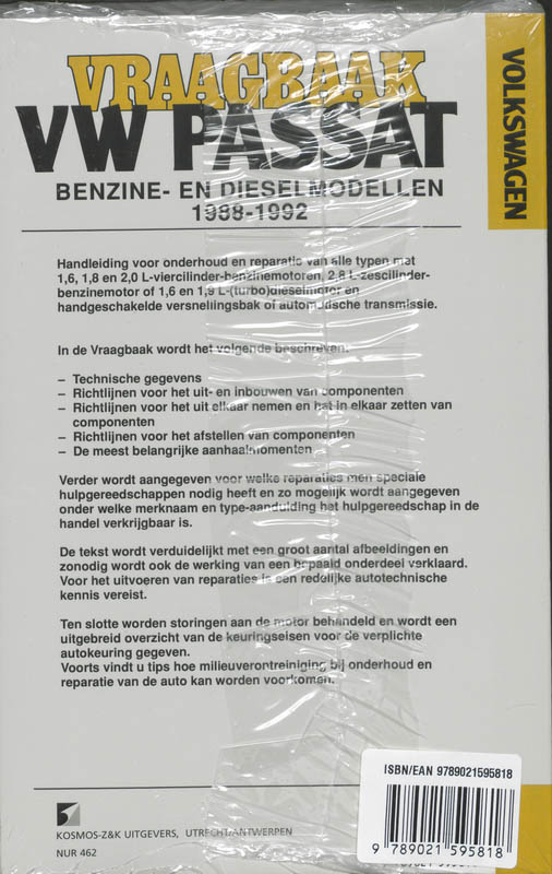 Achterkant van Benzine- en dieselmodellen 1988-1992