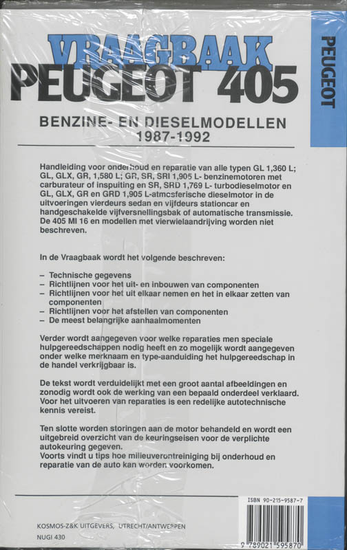 Achterkant van Benzine- en dieselmodellen 1987-1992