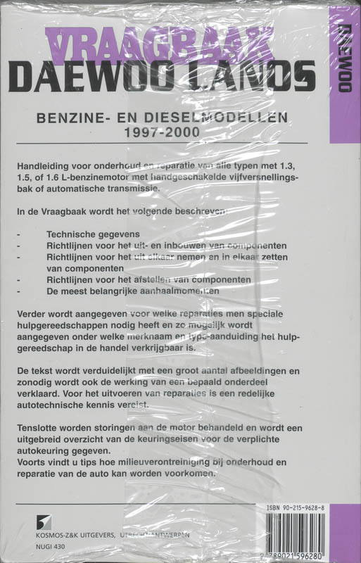 Achterkant van Benzine- en dieselmodellen 1997-2000