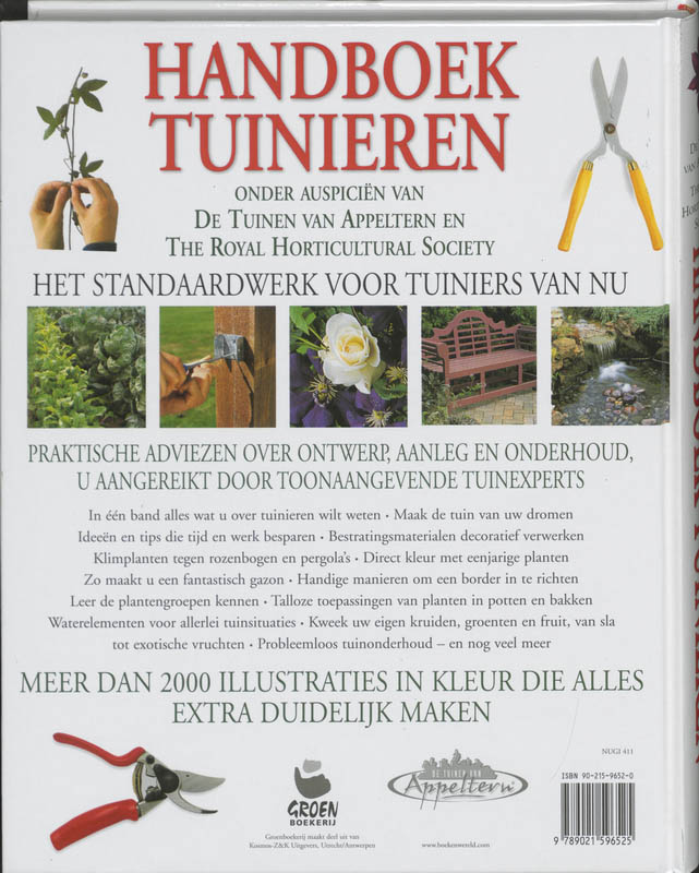 Achterkant van Handboek tuinieren