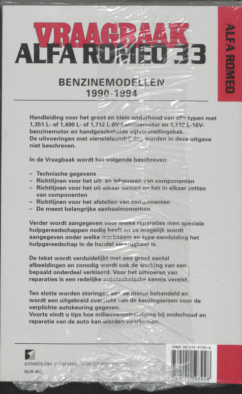 Achterkant van Benzinemodellen 1990-1994