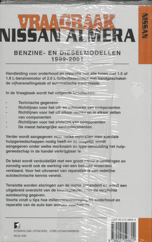 Achterkant van Benzine en dieselmodellen 1999-2001