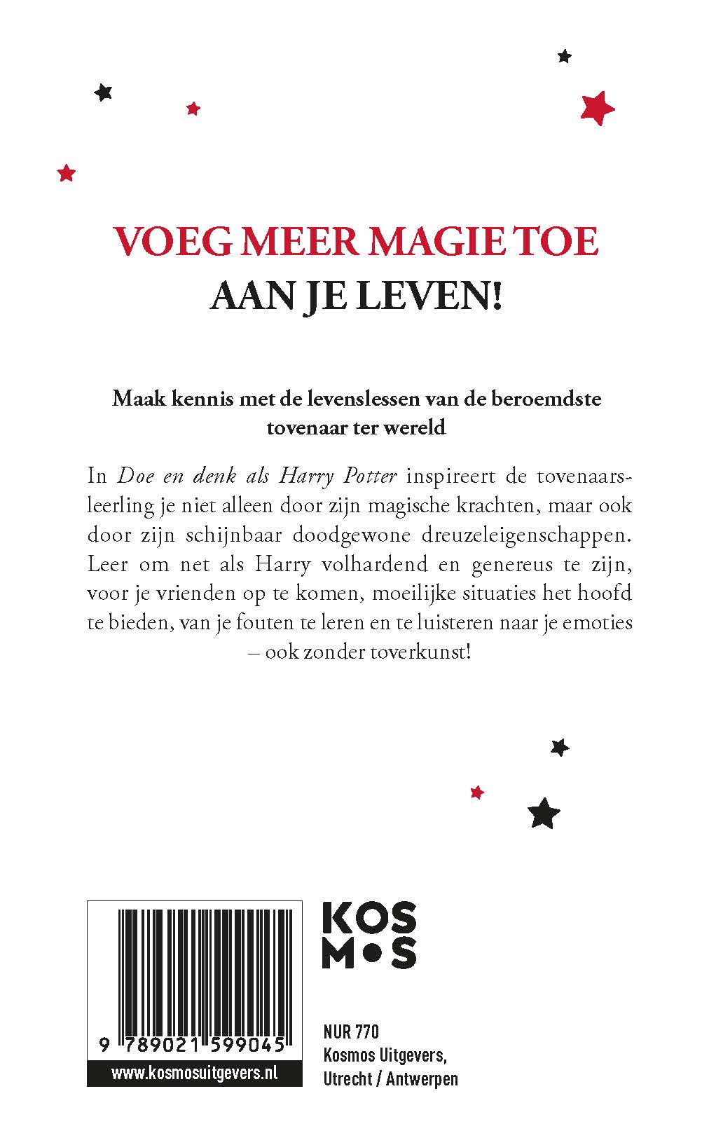 Achterkant van Doe en denk als Harry Potter
