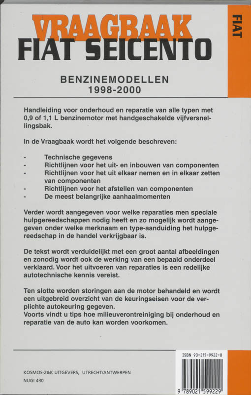 Achterkant van Benzinemodellen 1998-2000