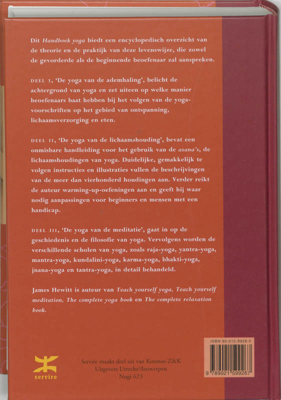 Achterkant van Handboek yoga
