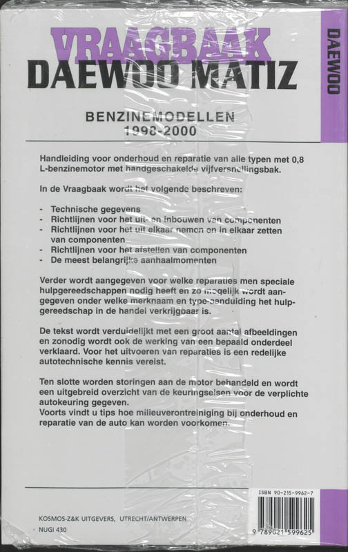 Achterkant van Benzinemodellen 1998-2000