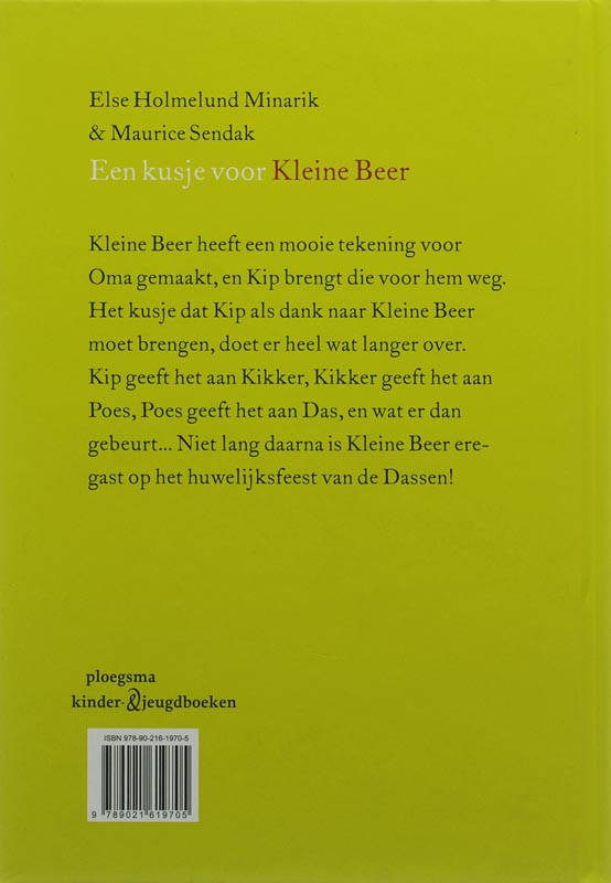 Achterkant van Een kusje voor Kleine beer