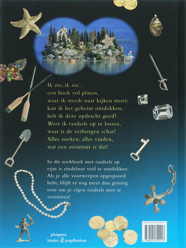 Achterkant van Ik zie, ik zie... een boek vol schatten