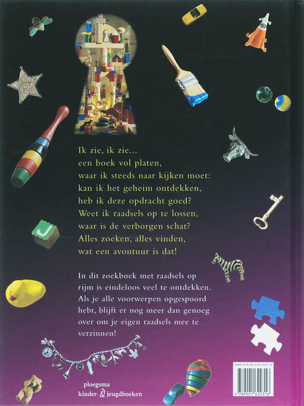 Achterkant van Ik zie, ik zie... een boek vol geheimen