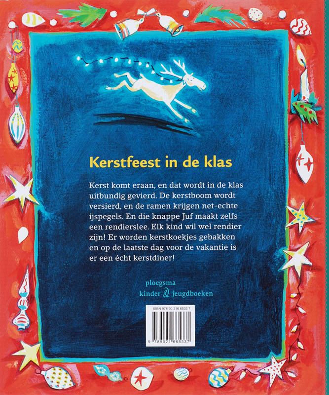 Achterkant van Kerstfeest in de klas
