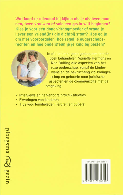 Achterkant van Roze ouders