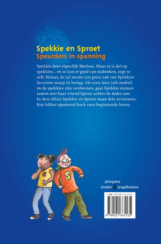 Achterkant van Spekkie en Sproet, speurders in spanning