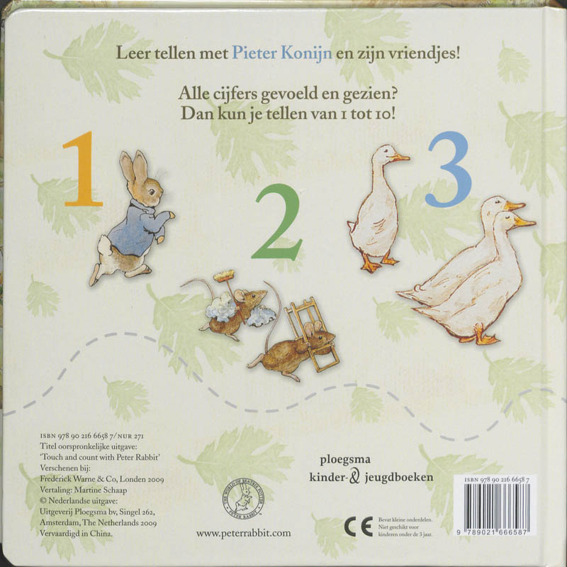 Achterkant van Het tel- en voelboek van Pieter Konijn