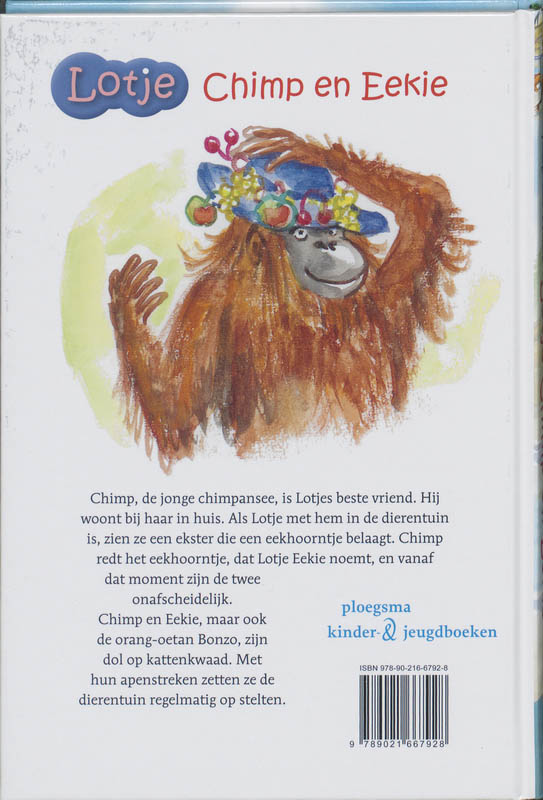 Achterkant van Lotje Chimp en Eekie
