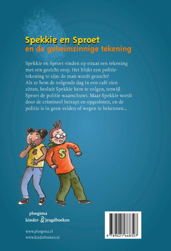 Achterkant van Spekkie en Sproet en de geheimzinnige tekening