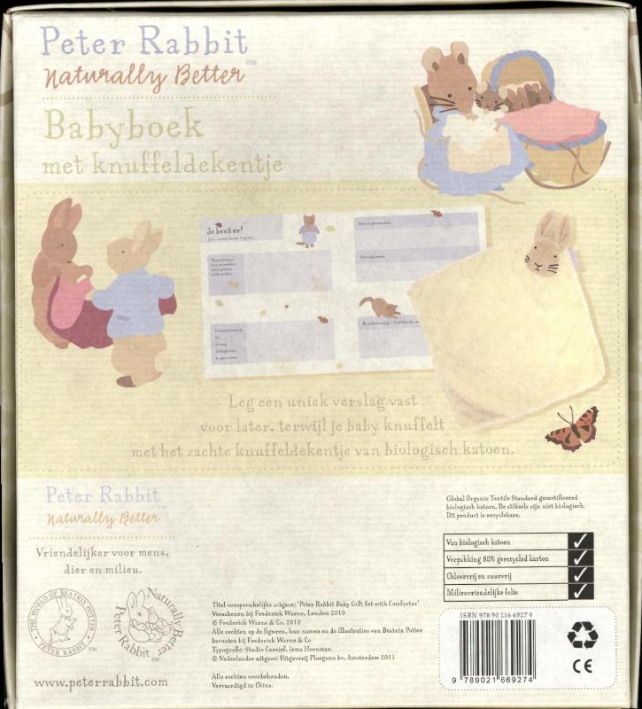 Achterkant van Pieter Konijn Babyboek