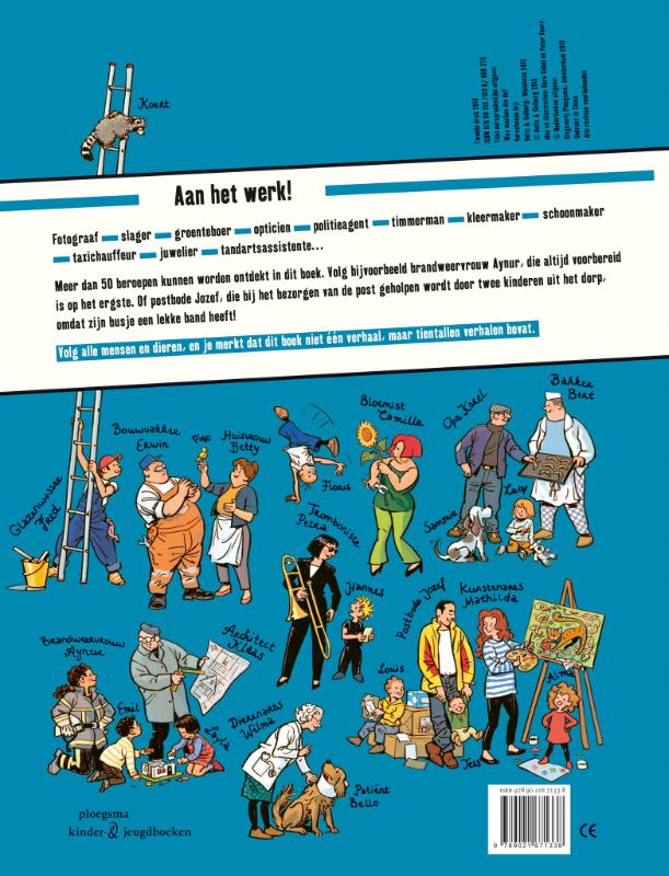 Achterkant van Aan het werk!