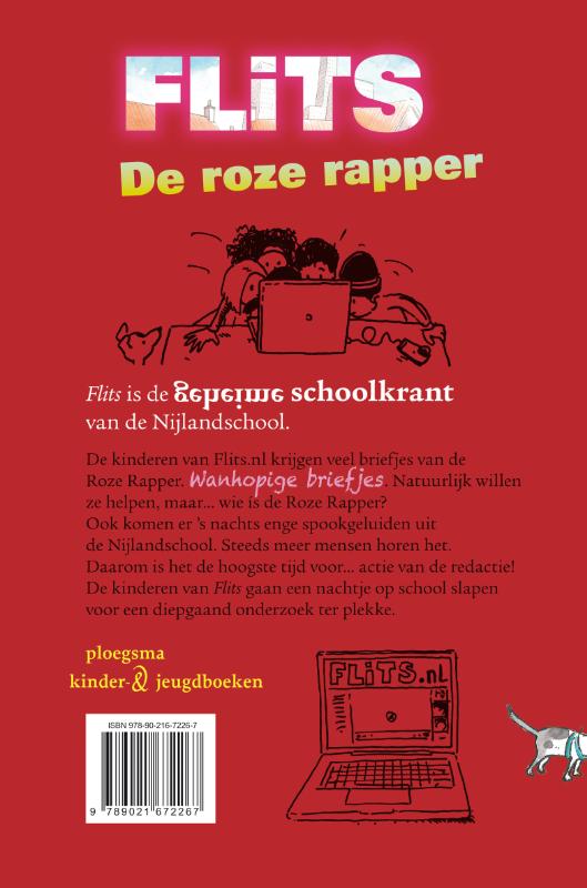 Achterkant van Flits de roze rapper