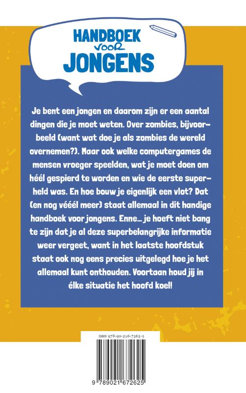 Achterkant van Handboek voor jongens