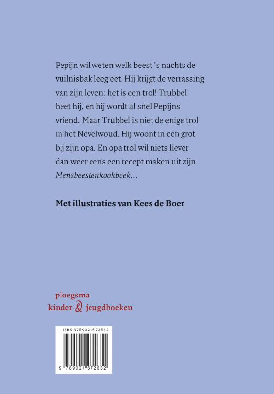 Achterkant van Trubbel de trol