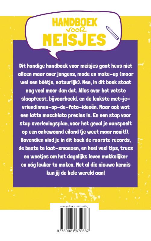 Achterkant van Handboek voor meisjes