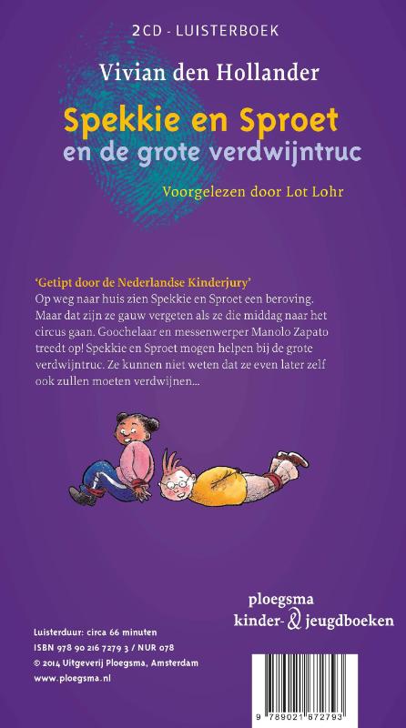 Achterkant van Spekkie en Sproet en de grote verdwijntruc