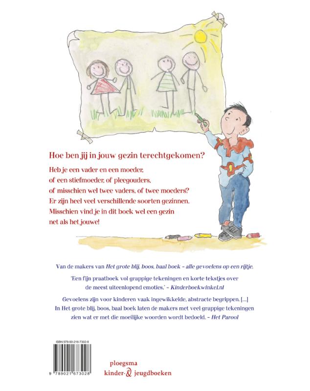 Achterkant van Het grote papa, mama, broertje, zusje boek