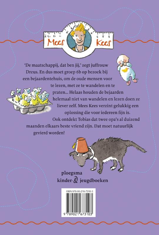 Achterkant van Mees Kees op de planken