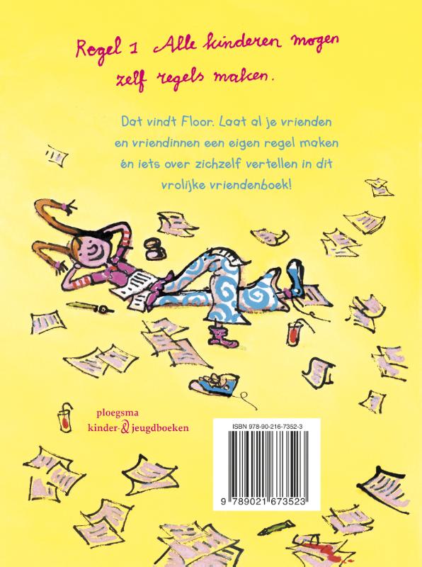 Achterkant van Floor vriendenboek