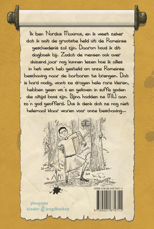 Achterkant van Het dagboek van Nurdius Maximus in de Lage Landen