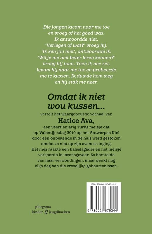 Achterkant van Omdat ik niet wou kussen