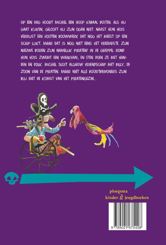Achterkant van De piraten van hiernaast