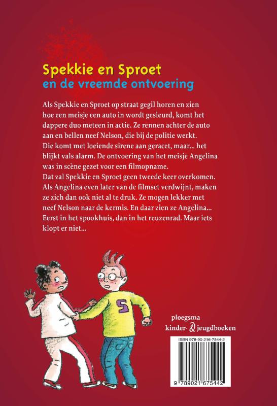 Achterkant van Spekkie en Sproet en de vreemde ontvoering