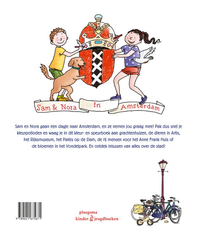 Achterkant van Kleur- en speurboek Amsterdam