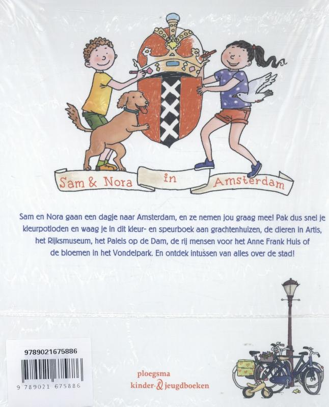 Achterkant van Kleur- en speurboek Amsterdam set 5 ex.