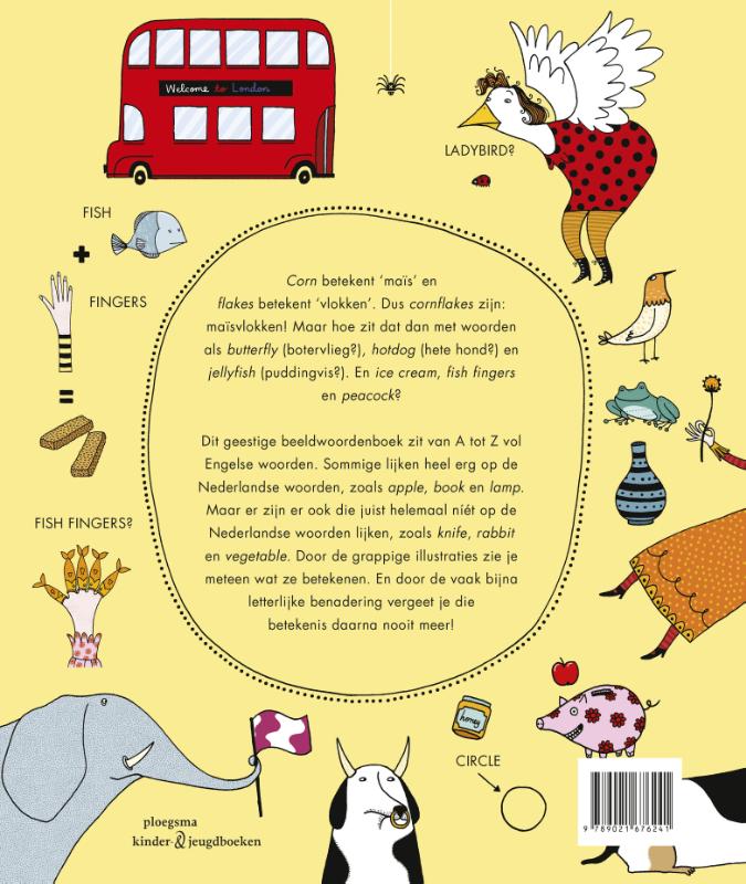 Achterkant van Engels beeldwoordenboek