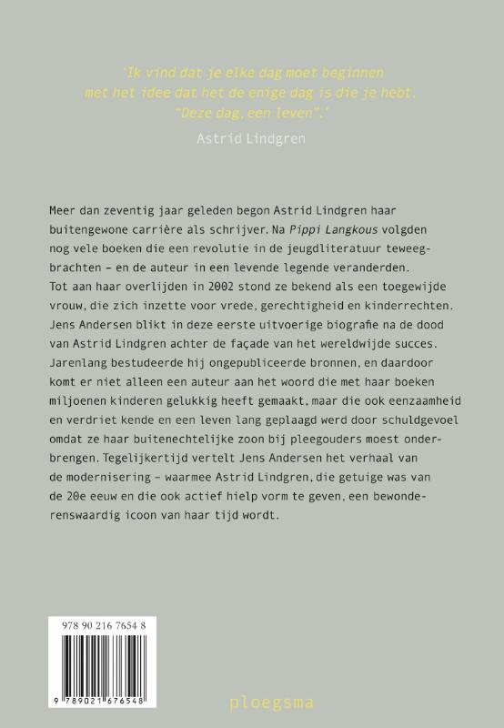 Achterkant van Deze dag, een leven