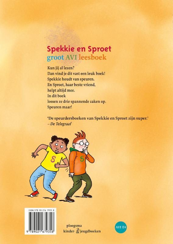 Achterkant van Spekkie en Sproet groot AVI leesboek